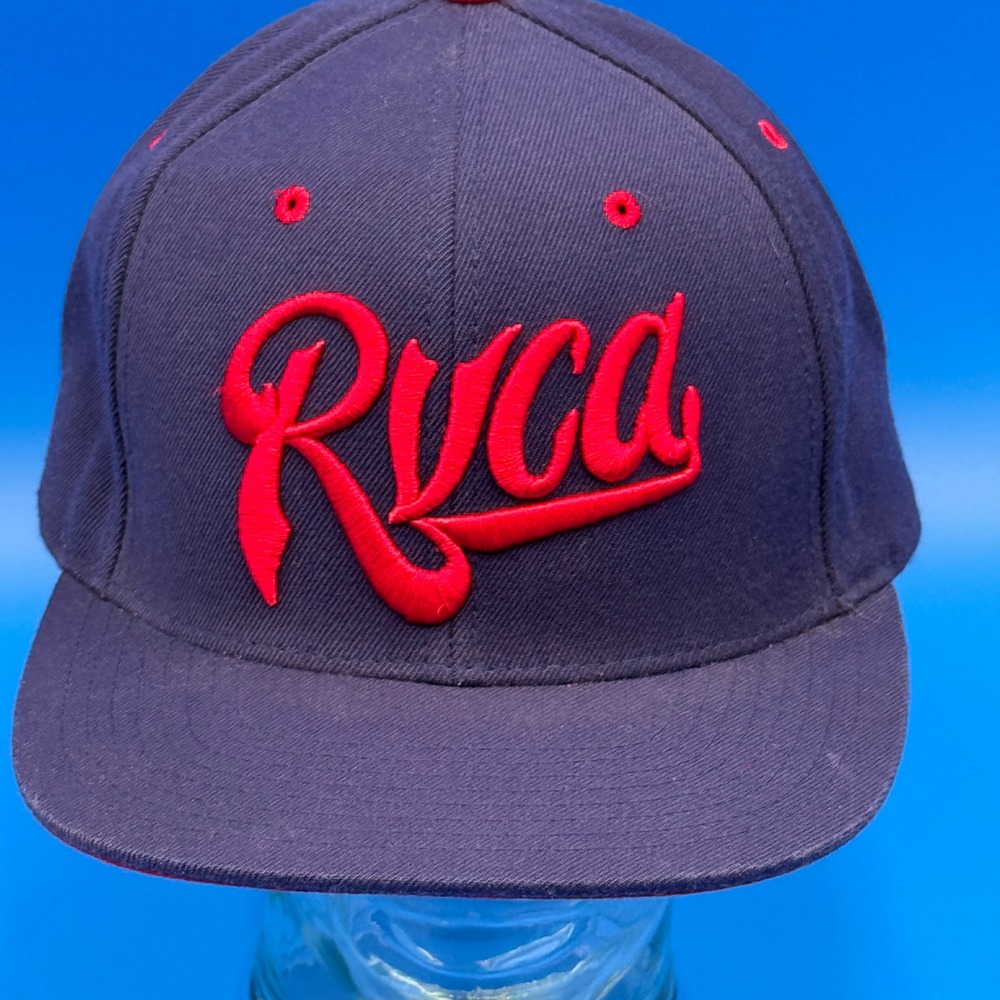 RVCA x Starter - Red Embroidered Navy Snapback Baseball Cap Hat Men One Size